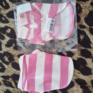 Pink and White Striped XS Pet Accessory